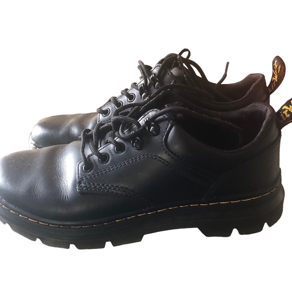 Dr Doc Martens Reeder Black Leather Lace Up Oxfords - Picture 4 of 12
